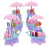 Toddmomy 4pcs Boys and Girls Ice Cream Cart Toy Fun Pretend Play Ice Cream Stand for Toddlers Shopping Cart Plaything Great for Imaginative Role Play and Learning view 1