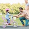 HONEY JOY Kids Bike, 12 14 16 18 Inch Girls Bike w/Training Wheels, Doll Seat, Streamers, Handbrake & Coaster Brake, Fully Enclosed Chain, Princess Style Children Bike (12 Inch, Purple) view 2