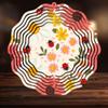 10" Metal Wind Spinner, Ladybug & Daisy Design, Outdoor Garden Art, Kinetic Motion Decor, Spring Flower Yard Ornament, Bug Theme Patio Spinner view 4