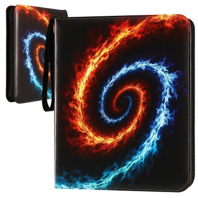 1080 Pockets Card Binder 9 Pocket, Trading Card Binder with 60 Page Removable Sleeves, Zipper Card Book Album Holder[PROTECTIVE][PLEASANT TOUCH SURFACE] Fire Ring
