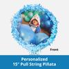 Blue Personalized 15 Round Pull String Piata  Customizable with Your Photo  Perfect for Birthdays, Weddings, and Celebrations  Holds 3-5 Pounds of Candy view 2