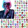 NUDALA 100 Pack Light Up Rings, Glow in The Dark Party Favors, 8 Style Flashing LED Jelly Finger Rings for Concert, Goodie Bag Fillers, Classroom Prizes,Raves, Halloween view 1