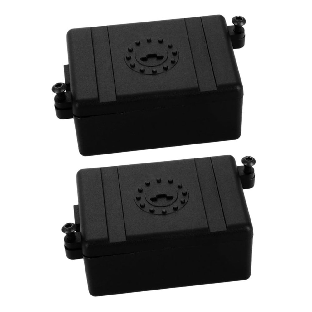 ibasenice 2pcs Receiver Box for Crawler Cars Black Plastic Receiver Protector Case for Easy Installation and Model Compatibility