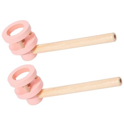 PACKOVE Wooden Floating Blowing Balls Kids Balancing Game 2pcs Handheld Toy for Birthday Parties
