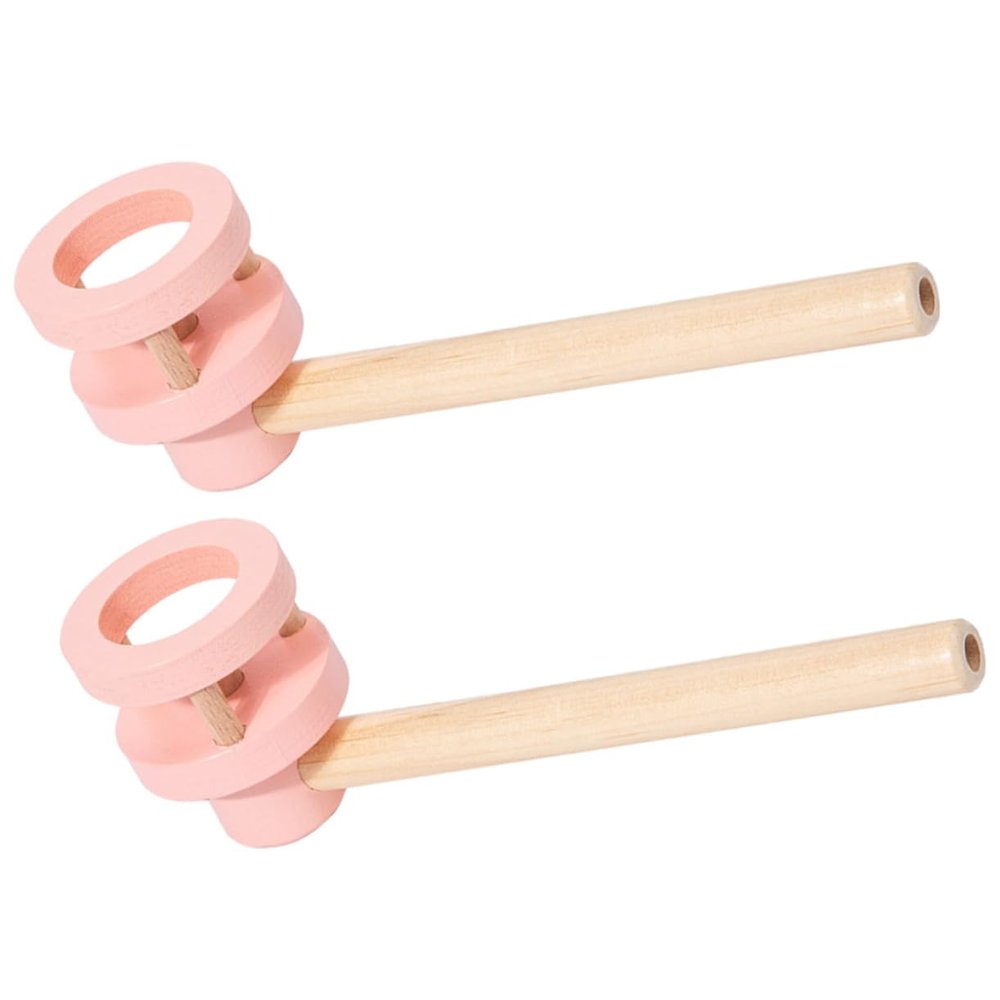 PACKOVE Wooden Floating Blowing Balls Kids Balancing Game 2pcs Handheld Toy for Birthday Parties