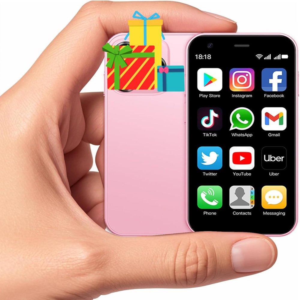 Becindy Mini Smartphone XS15,3G 3.0 Inch HD 2GB+16GB Android 8.1 1000mAh Dual Sim Quad Core Mini Phone Child Gift Small Phone Student Pocket Cellphone (Pink)