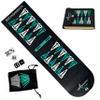 Dragonfly Escape Folding Travel Backgammon Set | Pocket Backgammon Game  Folding PU Leather Board with Pegs, Dice, Doubling Cube & Drawstring Bag  Great for Flights, Beach, Camping view 1
