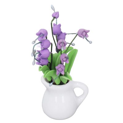 1:12 Miniature Flower Pots of the Valley White Vase Simulation Dollhouse Mini Plant Model