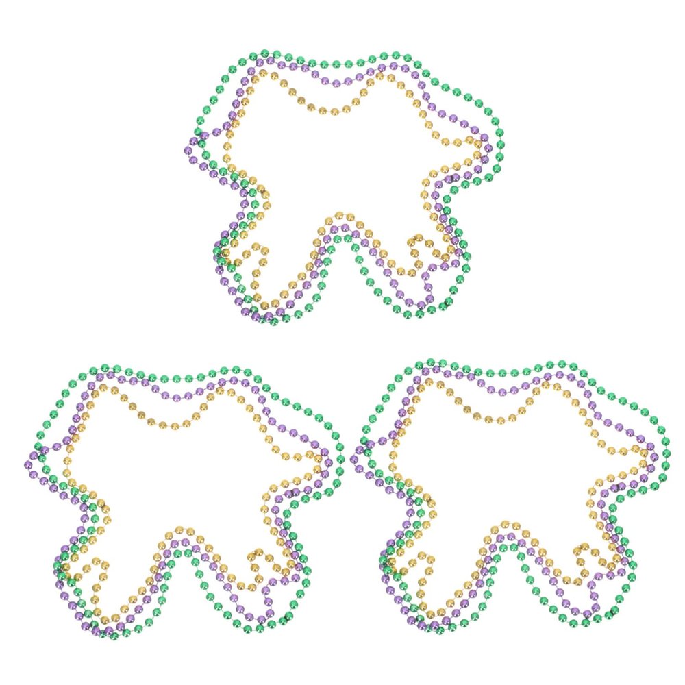 CIYODO 12pcs Gras Festival Necklaces Bead Neck Chains for Party Celebrations Holiday Accessories for Boys and Girls and Adults for Gras Day Festivities