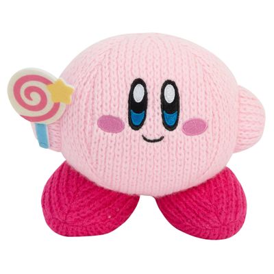 Tomy Nuiguru Knit Kirby Plushies - Hovering Kirby - Officially Licensed Crochet Gaming Plushies with Soft Knit Texture - Valentine's Day Gift for Gamers and Gaming Room Decor - 13 Inch