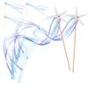 FOYTOKI Fairy Wand Toy 5pcs Ribbon Design Fairy Wands Girls Fairy Sticks Decorative Witch Wands for Dress up Pretend Play