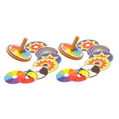 Hohopeti 2sets Educational Gyroscope Toy Boys and Girls Wooden Gyroscope Fidget Toys for Fine Motor Skills Creativity for Party Games Party Favors