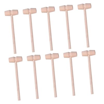 LIFKOME 10pcs Boys and Girls Diy Hammers Wood Cake Mallet Mini Hammer for Year Old Girl Toys