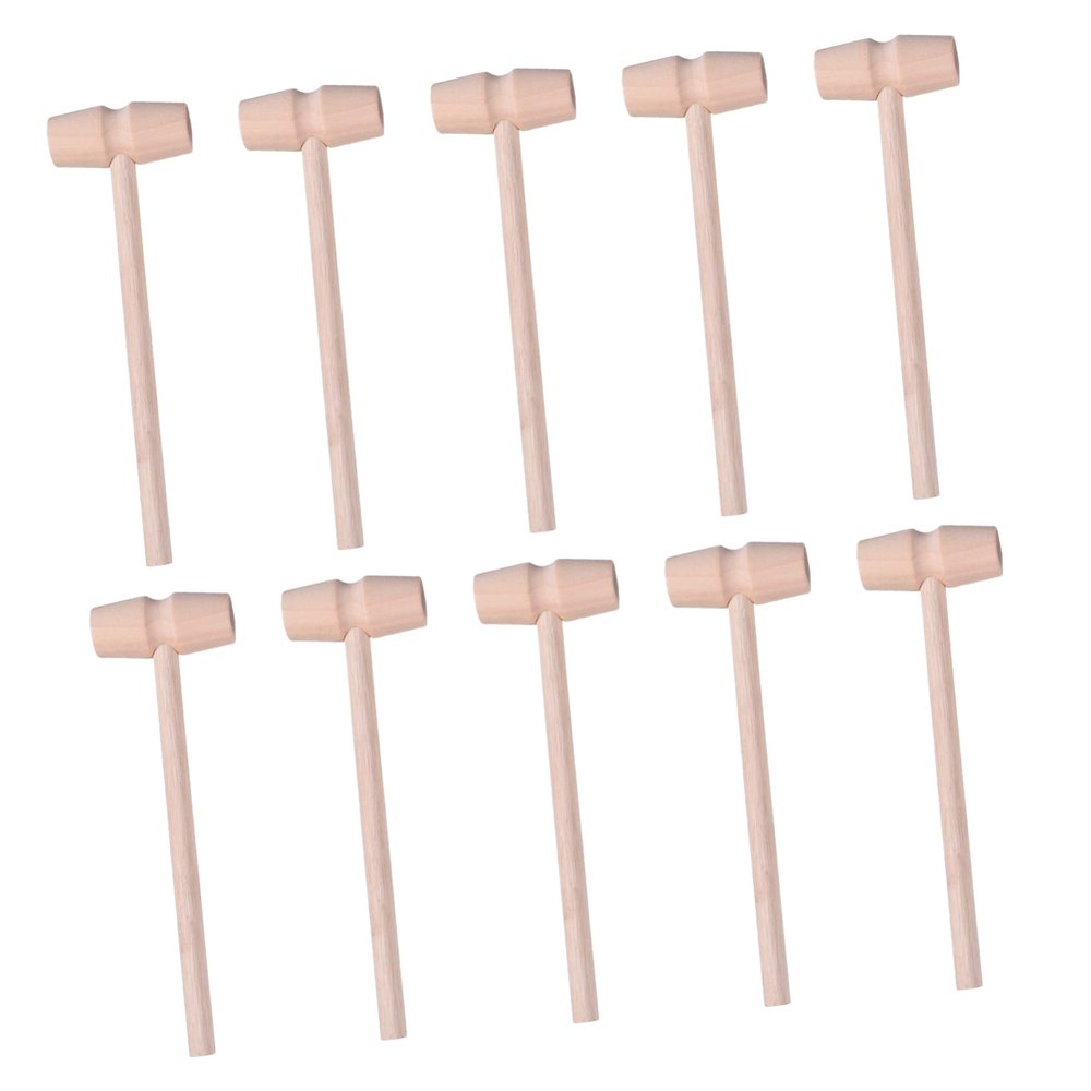 LIFKOME 10pcs Boys and Girls Diy Hammers Wood Cake Mallet Mini Hammer for Year Old Girl Toys