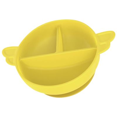 LIFKOME 1pc Silicone Bowl Three Compartments Divided Plate for Food Storage Easy to Clean Rice Fruit Soup and Vegetables