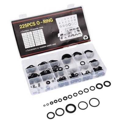 aqxreight Rubber Assortment Gasket 225PCS Rubber Assortment Kit O S Sealing Gasket Wa with Case for Power Supply Control Box225PCS Gaskets Experience Installation Hassle Kit a Closure (225pcs)