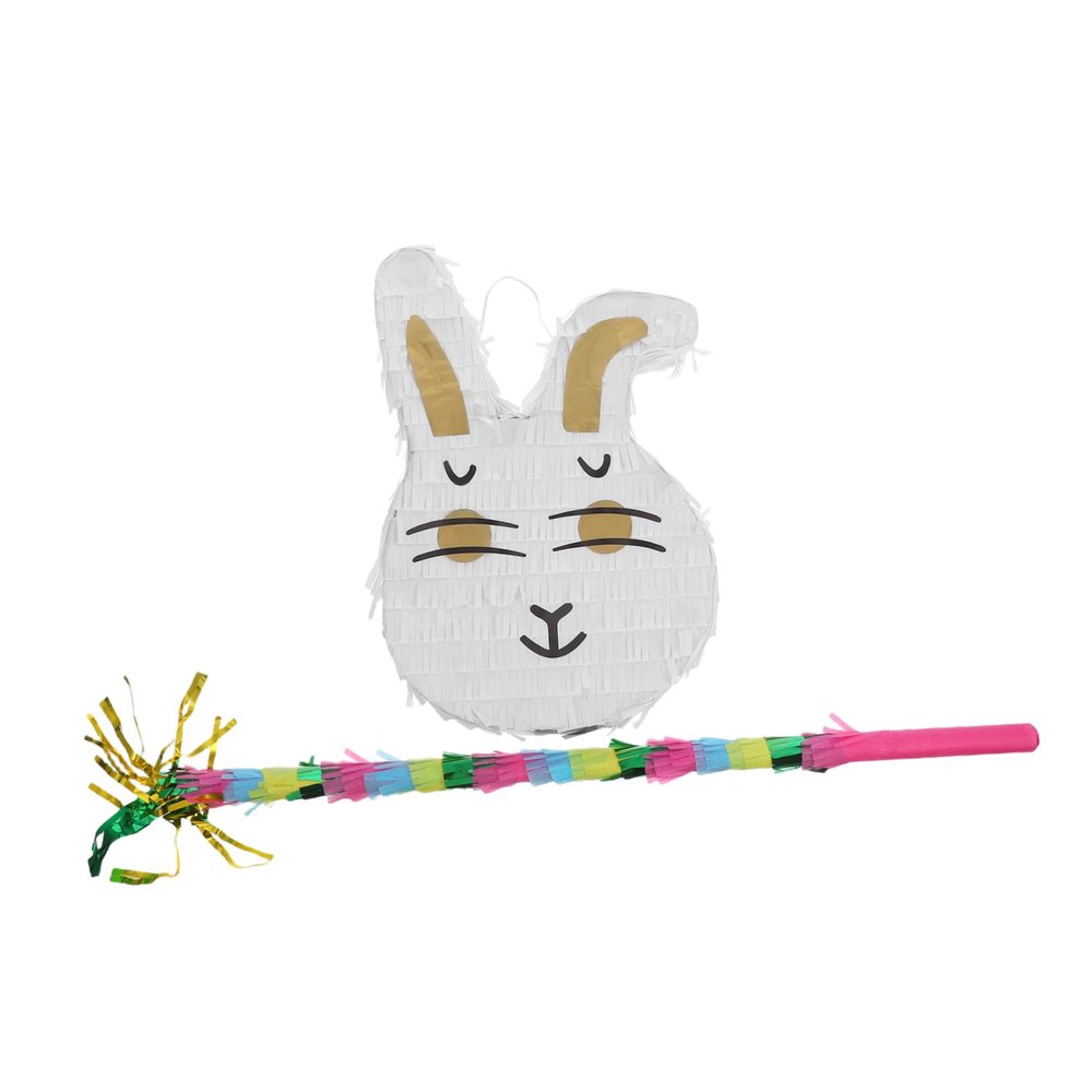 SHOWERORO 1set Easter Bunny with Stick Cute Design for Boys and Girls Spring Celebrations Candy Filler Container for Showers and Easter Parties