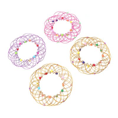 BRIGHTFUFU 4pcs Mandala Flower Basket Toy Creative Wire Loops for Ages Fun and Flexible Decorative Baskets for Home Parties and Travel Random Colors Included