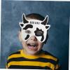 BRIGHTFUFU 4Pcs Cartoon Animal Masks for Non Woven Cow Performance Props for Parties Dress Up and Creative Play Fun Animal Costumes for Boys view 2