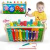 Montessori Wooden Hammering Toy  6-in-1 Xylophone, Pound Bench, Shape Sorter & Learning Tool for Toddlers | Educational Musical Toy for Boys & Girls Ages 15 | Develops Motor Skills & Sensory Play view 1