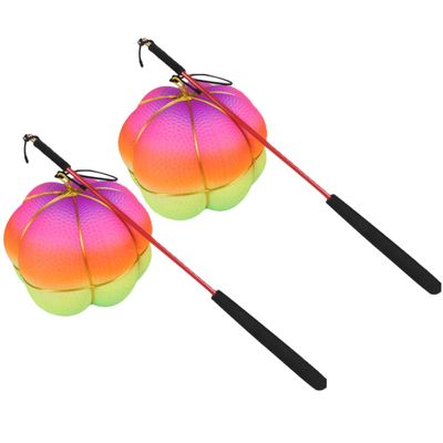 YARNOW 1set Colorful Inflatable Pumpkin Bouncy Lights for Fitness and Play Includes Rubber Band and Copper Rod Random String Bag Great for Indoor and Outdoor Activities