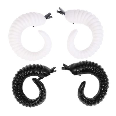 Ipetboom 2pairs Two Pairs of Sheep Horns Hair Clips for Cosplay and Halloween Sheep Horns Hairpin Lightweight Decorative Headpiece for Boys and Girls and Adults