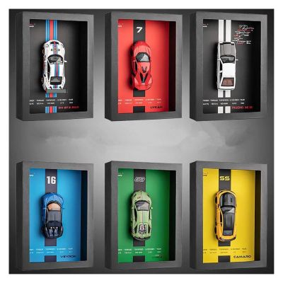 1 32 for Photo Frame Version Alloy Metal Sports Car Model Simulation 3D Racing Car Hanging Painting Decoration Simulation Vehicle Playset(Green)