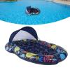 3 in 1 Multifunctional Pool Floats Lounger, Adult Inflatable Lounger with Detachable UPF50 Sun Shade Canopy, Cup Holder, Hawaiian Design, for Beach Lake Party, 72.83x47.2 Inches, view 4