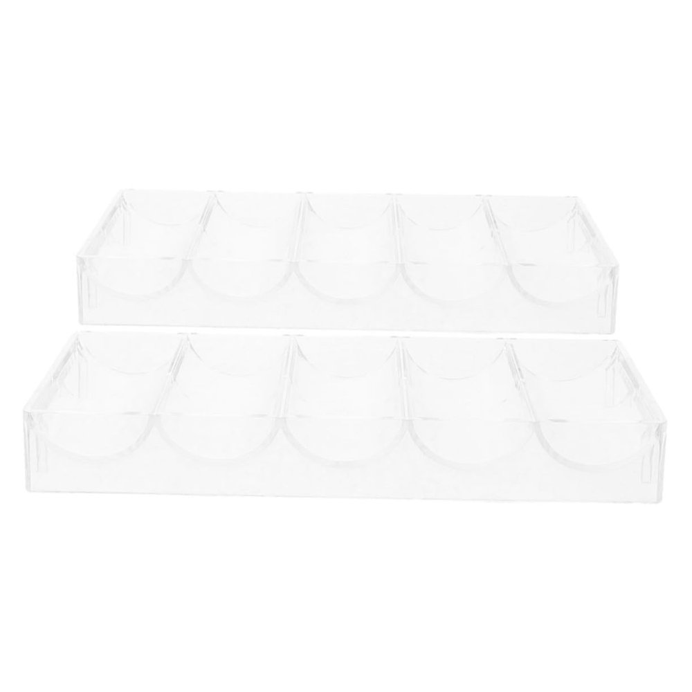 FELTECHELECTR 2pcs Professional Poker Chip Case Poker Chip Holder Tray Accessories Storage Box