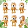 6 Pcs Safari Stuffed Animals Bulk Lion Elephant Monkey Tiger Toy Plush Zoo Animals Junble for Boy Girl Gift Animal Themed Parties Baby Shower Favor(Lion) view 1