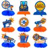 12pcs Dart War Party Honeycomb Centerpieces Dart Theme Centerpieces for Table War Party Decorations for Game Dart Party Dart War Theme Birthday Party Baby Shower Supplies view 1