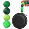 BUSOHA Silicone Fidget Balls - 4 Pack Silicone Stress Relief Balls Stone for Adults Sensory Travel Toys for Calming,Stress,Autism and ADHD,Gifts for Teens Adults,Green view 1