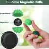 BUSOHA Silicone Fidget Balls - 4 Pack Silicone Stress Relief Balls Stone for Adults Sensory Travel Toys for Calming,Stress,Autism and ADHD,Gifts for Teens Adults,Green view 3