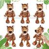 6 Pcs Safari Stuffed Animals Bulk Lion Elephant Monkey Tiger Toy Plush Zoo Animals Junble for Boy Girl Gift Animal Themed Parties Baby Shower Favor(Tiger) view 1