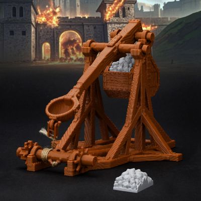 AUSPDICE RPG Terrain Set  Handcrafted Siege Weapon for DND Terrain & Tabletop RPGs  Wargame Prop for Dungeons and Dragons, TTRPG Battles and Other Medieval Strategy Games(AF652 Trebuchet)