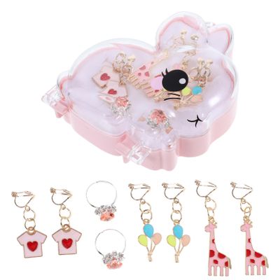 PRETYZOOM 1set No Piercing Clip Earrings Lightweight Comfortable Ear Clips for Little Girls for Parties Birthdays and Everyday Wear of Adorable Designs