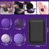 BUSOHA Silicone Fidget Balls - 8 Pack Silicone Stress Relief Balls Stone for Adults Sensory Travel Toys for Calming,Stress,Autism and ADHD,Gifts for Teens Adults,Purple view 2