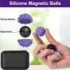 BUSOHA Silicone Fidget Balls - 8 Pack Silicone Stress Relief Balls Stone for Adults Sensory Travel Toys for Calming,Stress,Autism and ADHD,Gifts for Teens Adults,Purple view 3
