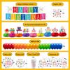 127Pcs Happy Birthday Party Supplies Decorations Set - Dot Design Disposable Tableware Kit with Plates, Napkins, Cups, Tablecloth, Banner, Balloons & Honeycomb Centerpieces for Boys Girls, Serves 24 view 2