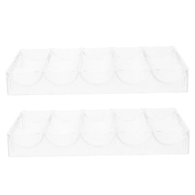 ORFOFE 2pcs Acrylic Poker Chip Holder Tray Multi-grid Poker Chip Storage Box Case for