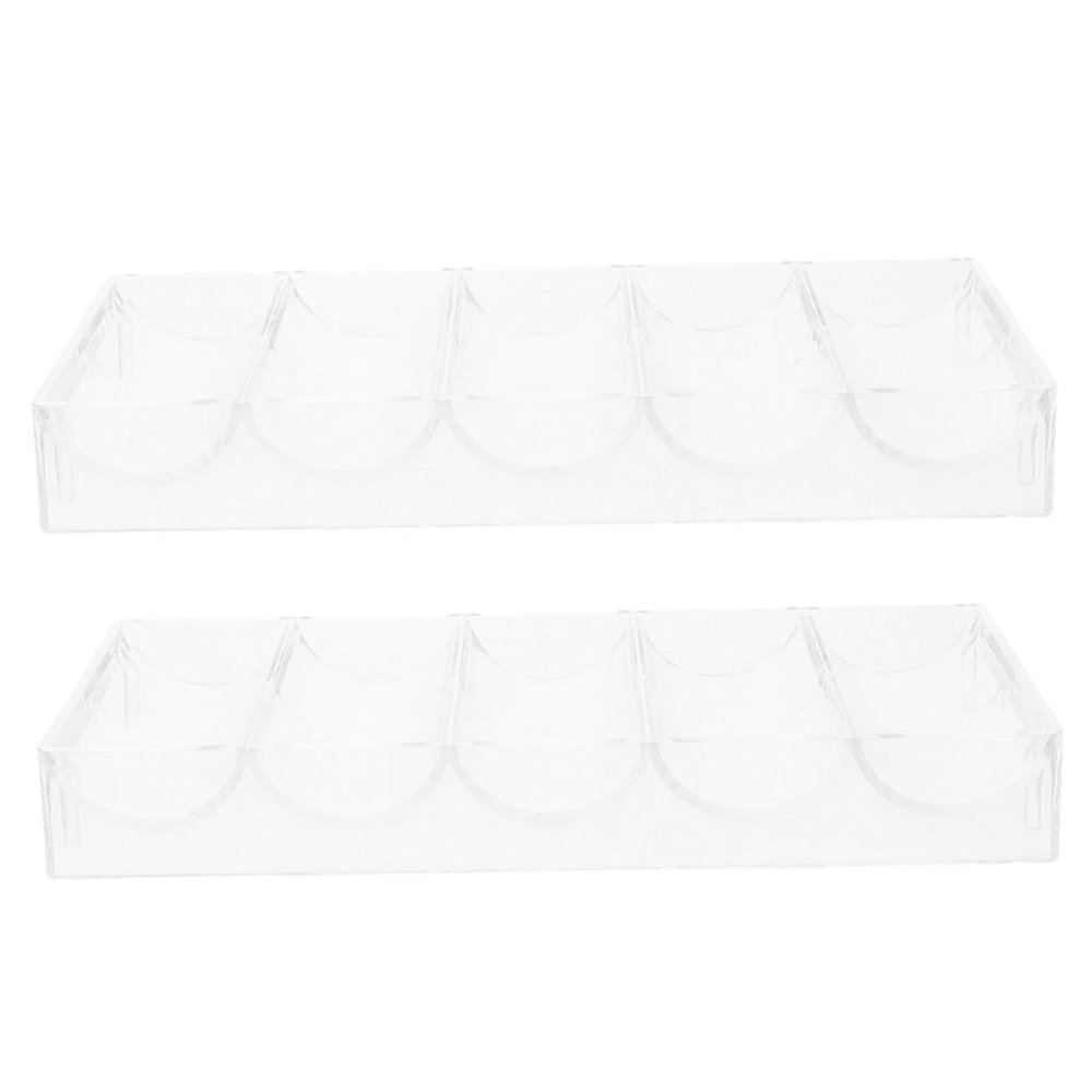 ORFOFE 2pcs Acrylic Poker Chip Holder Tray Multi-grid Poker Chip Storage Box Case for