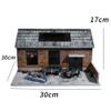 1/64 Diorama Old Factory Garage Model, LED Lighting Workshop Scene Display Case, Diecast Model Cars Parking Lot Building, American Diorama (Dilapidated Factory) view 2