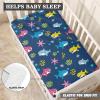 Uorisanigo Crib Sheets for Boys 2 Pcs Toddler Bed Sheets Soft 28 x 52 Mattress Protector Cartoon Shark Bassinet Sheets Rectangle Neutral Crib Sheets view 3