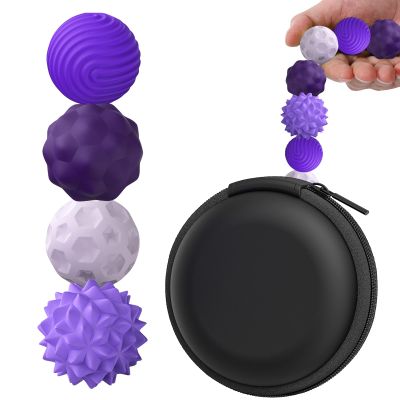 BUSOHA Silicone Fidget Balls - 4 Pack Fidget Toys Adults Sensory Toys Stress Balls for Adults Teens Gifts for Calming,Autism and ADHD Classroom Office