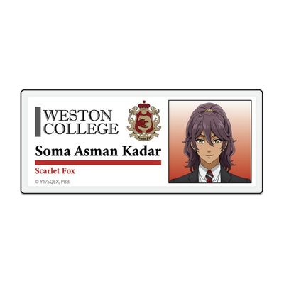 Black Butler - Boarding School - Acrylic Name Badge Soma Asman Kadal