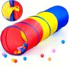 2 Pack Pop Up Tunnel TentTunnel Tent, Collapsible Gift,Indoor Outdoor (Red,Yellow,Blue) 76 * 18inch view 2