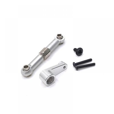 GFEJVDBI Metal Steering Gear Lever and Steering Gear Arm for Various RC Cars Compatible with Models 144010 144001 144002 124017 124016 124018 124019(White)