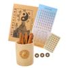 FELTECHELECTR 1set Chinese Divination Sticks Kit Bamboo Fortune Telling Props Book Easy Learning Tool for Feng Shui i Ching Study view 1