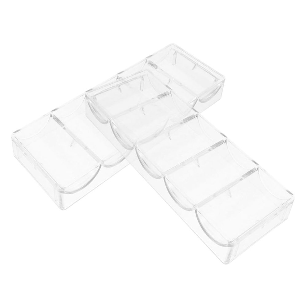 FOYTOKI 2pcs Sturdy Poker Chip Tray Slots Acrylic Poker Chip Organizer Portable Case