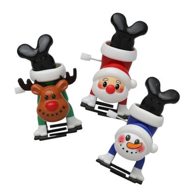 Anneome 3pcs Christmas Wind-up Toys Festive Clockwork Santa Reindeer and Snowman Xmas Party Goodie Bag Stuffers and Decorative Playthings for Holiday Fun